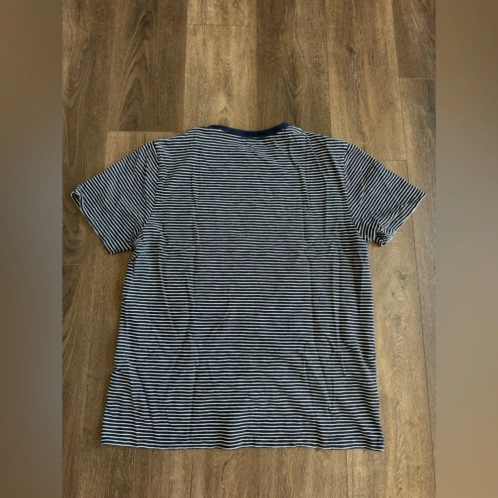 J. Crew Navy and White Striped Pocket Tee, men’s size XL